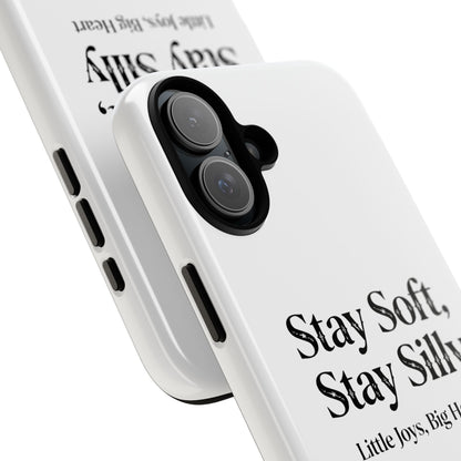 Orange Cat Aesthetic Phone Case – Stay Soft, Stay Silly | Custom Text Available | Little Joys, Big Heart