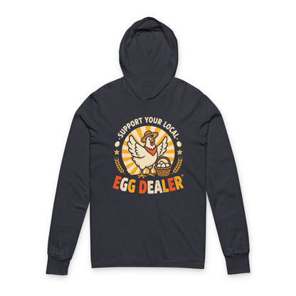 Support Your Local Egg Dealer Hoodie – Funny Chicken Graphic Vintage Long Sleeve Tee