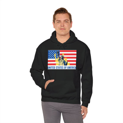 Custom Patriotic USA Flag Hoodie – Unisex Heavy Blend™ Sweatshirt | American Pride | Personalized Gift