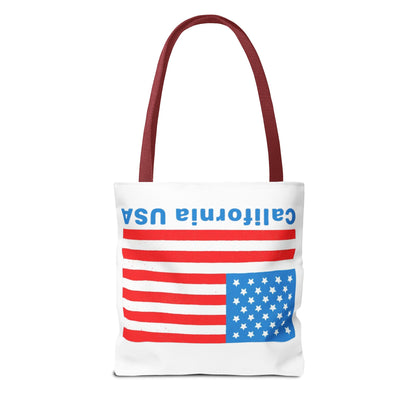 California Bear Pride Tote – Bold USA Flag Canvas Bag for Everyday Carry