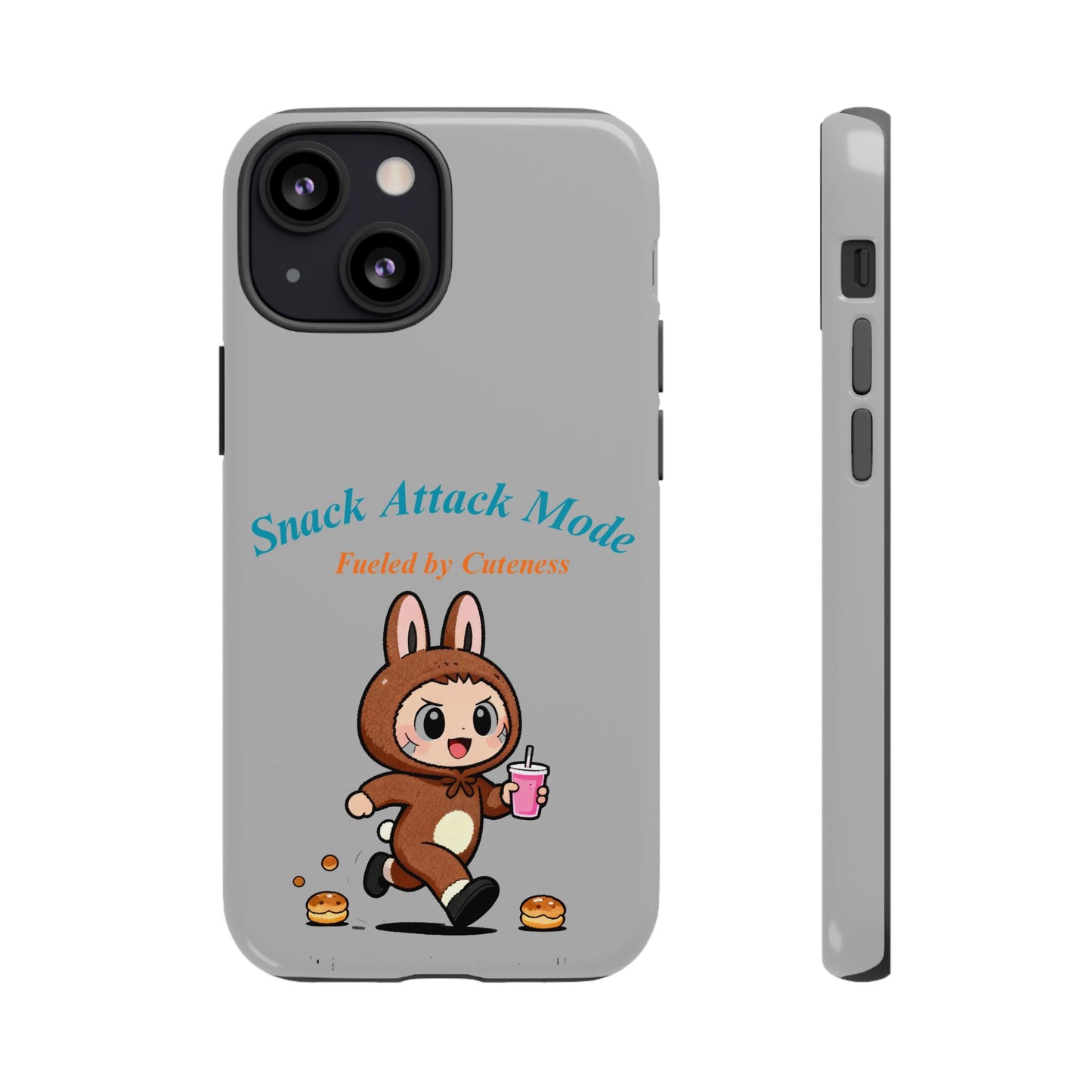 Bunny Bite Delight Phone Case – Cute Rabbit Snacking Design for Food Lovers