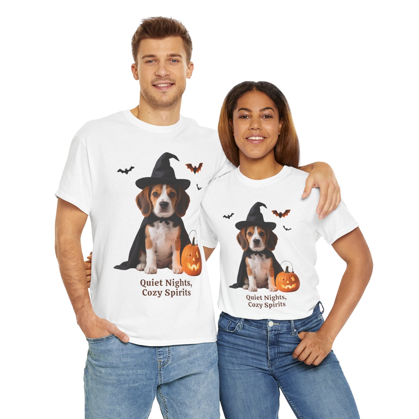 Midnight Pumpkin Glow Pup Tee — Cozy Witch Dog Shirt for Fall & Halloween Lovers
