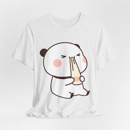 Cute Ramen Panda Tee – Whimsical Noodle Bowl Illustration Shirt