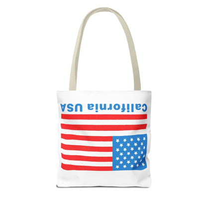 California Bear Pride Tote – Bold USA Flag Canvas Bag for Everyday Carry