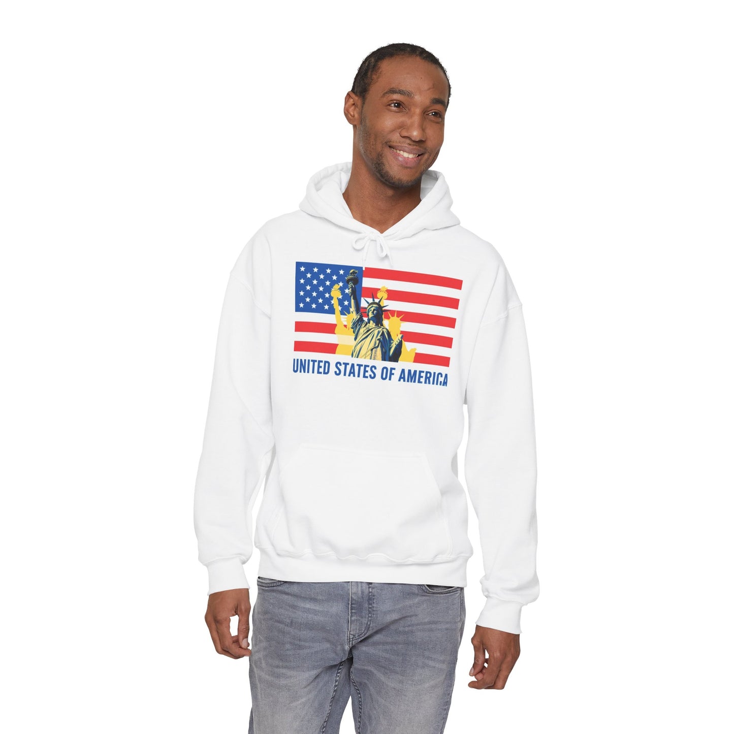 Custom Patriotic USA Flag Hoodie – Unisex Heavy Blend™ Sweatshirt | American Pride | Personalized Gift
