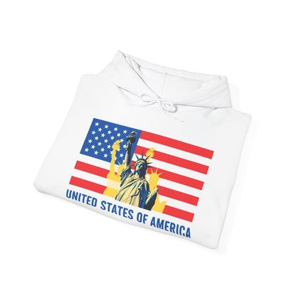 Custom Patriotic USA Flag Hoodie – Unisex Heavy Blend™ Sweatshirt | American Pride | Personalized Gift