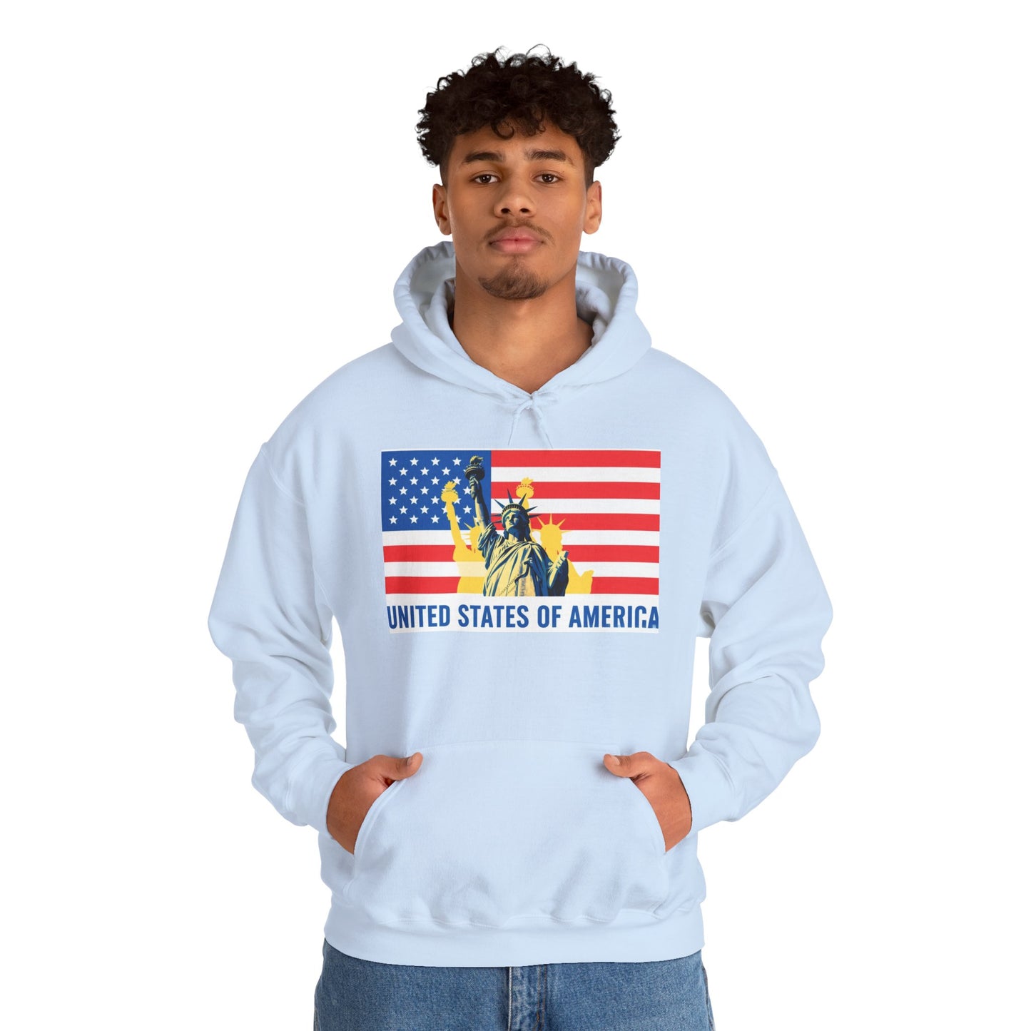 Custom Patriotic USA Flag Hoodie – Unisex Heavy Blend™ Sweatshirt | American Pride | Personalized Gift
