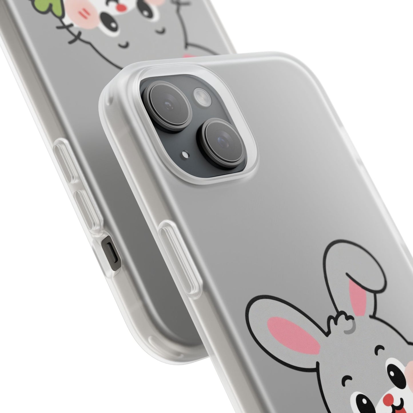 Playful Bunny Holding Carrot Phone Case – Soft, Charming Protective Cover