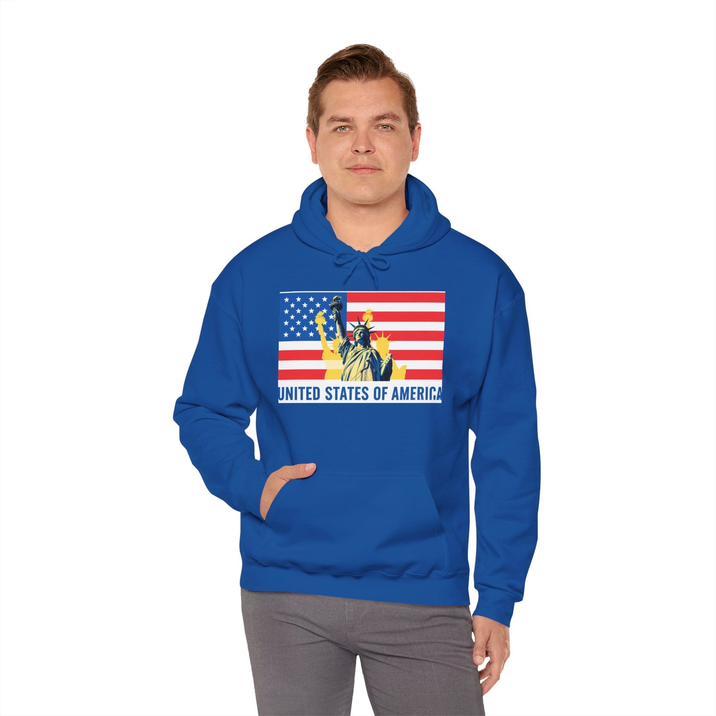 Custom Patriotic USA Flag Hoodie – Unisex Heavy Blend™ Sweatshirt | American Pride | Personalized Gift