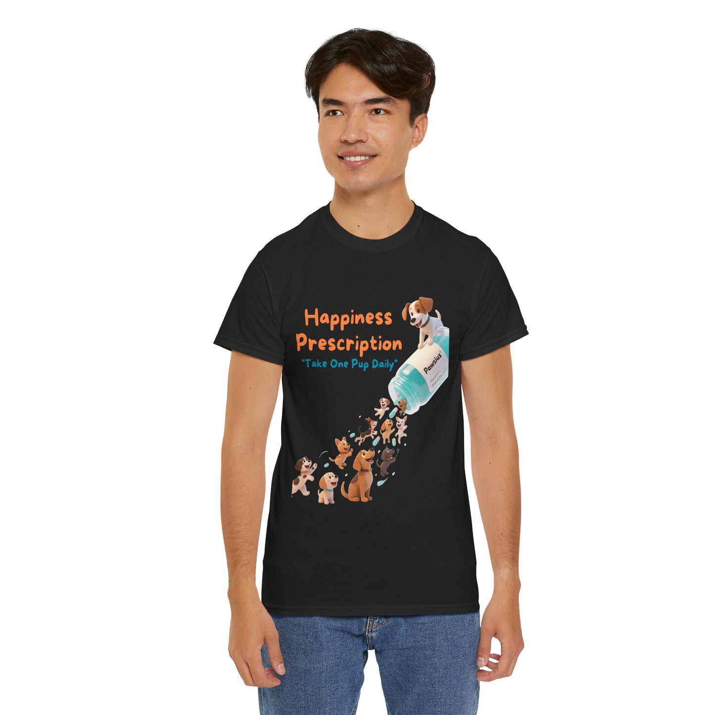 Prescription for Joy T-Shirt – Playful Dog Lover Tee with Cute Puppies and Positive Vibes