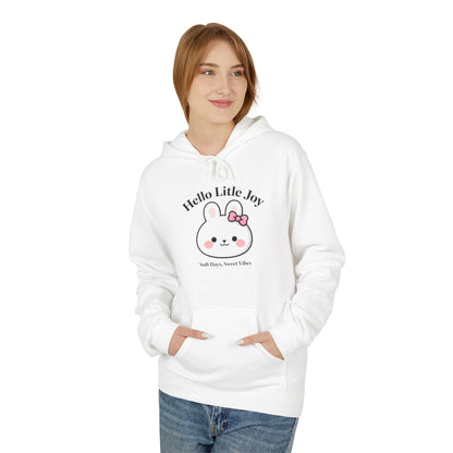 Kawaii Bunny “Hello Little Joy” Hoodie – Cute Rabbit Graphic Cozy Pullover