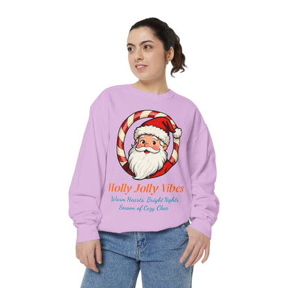 Vintage Santa Face Christmas Sweatshirt – Cozy “Holly Jolly” Holiday Pullover for Winter Cheer
