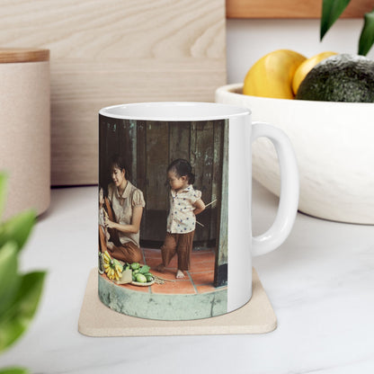 Custom Vietnamese Countryside Family Mug – Personalized Heritage Photo Cup