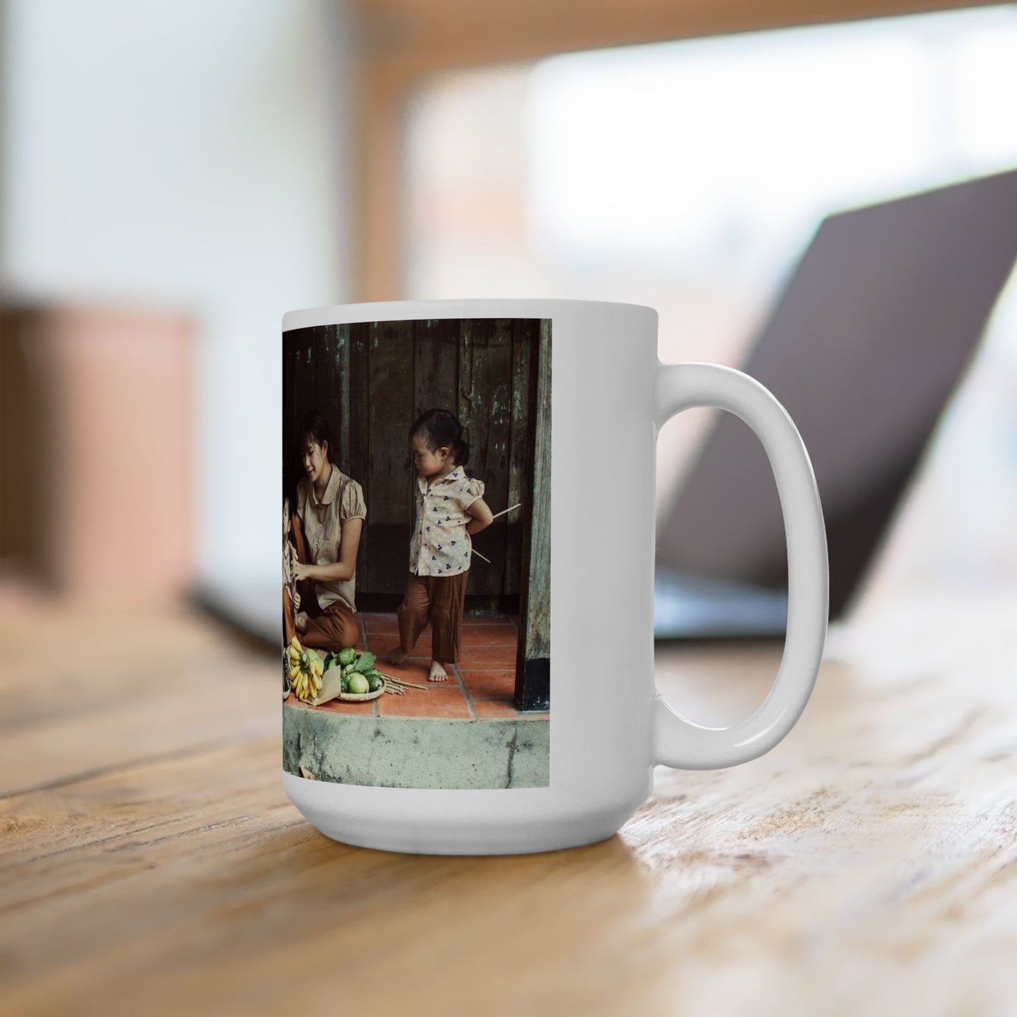 Custom Vietnamese Countryside Family Mug – Personalized Heritage Photo Cup
