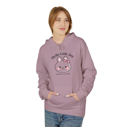Kawaii Bunny “Hello Little Joy” Hoodie – Cute Rabbit Graphic Cozy Pullover