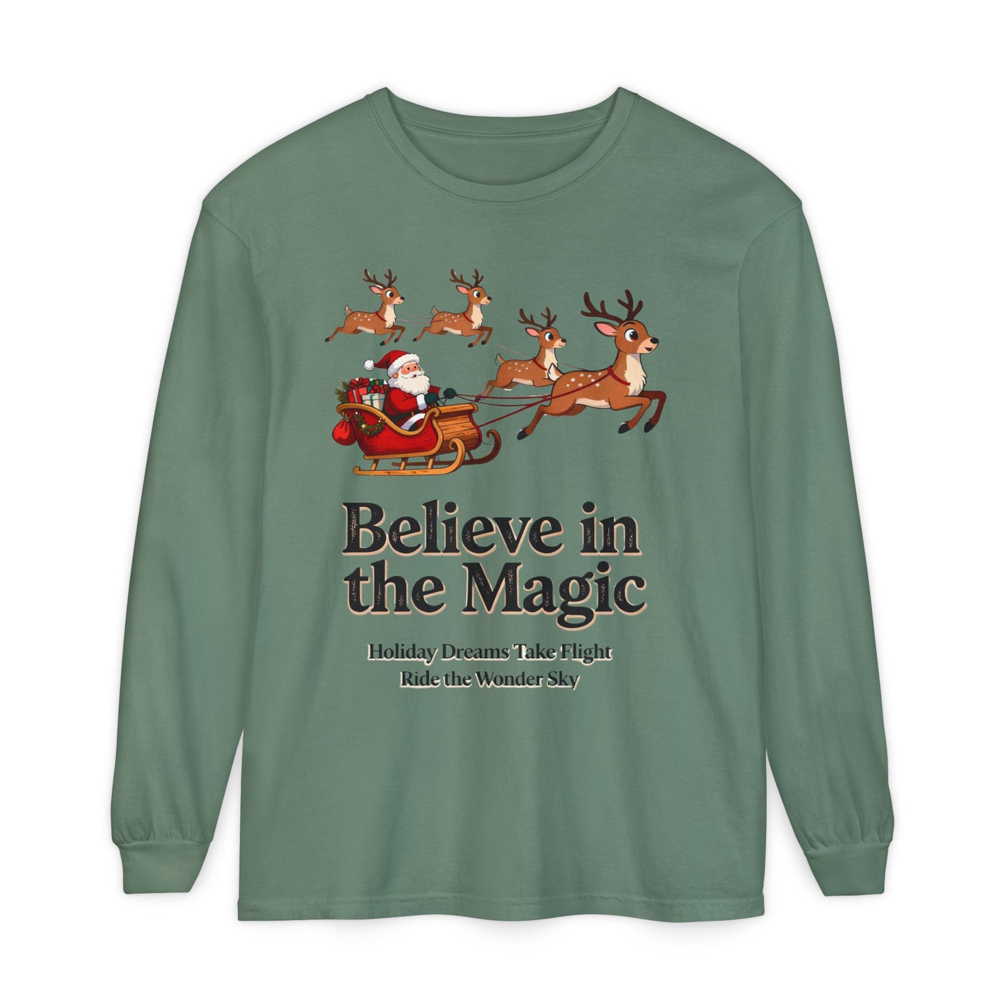 Holiday Spirit Long Sleeve Tee – Believe in the Magic of Christmas with Cozy Festive Style