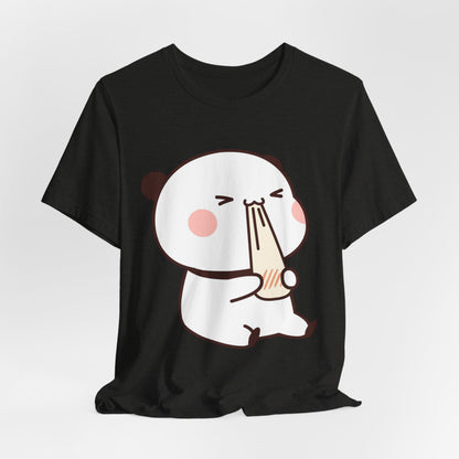 Cute Ramen Panda Tee – Whimsical Noodle Bowl Illustration Shirt