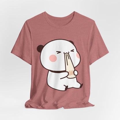 Cute Ramen Panda Tee – Whimsical Noodle Bowl Illustration Shirt