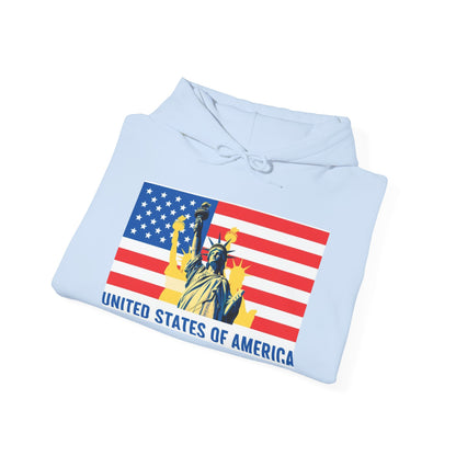 Custom Patriotic USA Flag Hoodie – Unisex Heavy Blend™ Sweatshirt | American Pride | Personalized Gift
