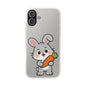 Playful Bunny Holding Carrot Phone Case – Soft, Charming Protective Cover