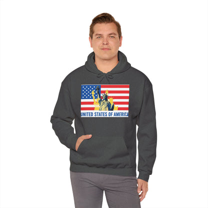 Custom Patriotic USA Flag Hoodie – Unisex Heavy Blend™ Sweatshirt | American Pride | Personalized Gift