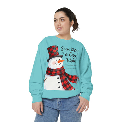 Warm Winter Plaid Snowman Sweatshirt – Cozy Holiday Crewneck for Christmas Cheer