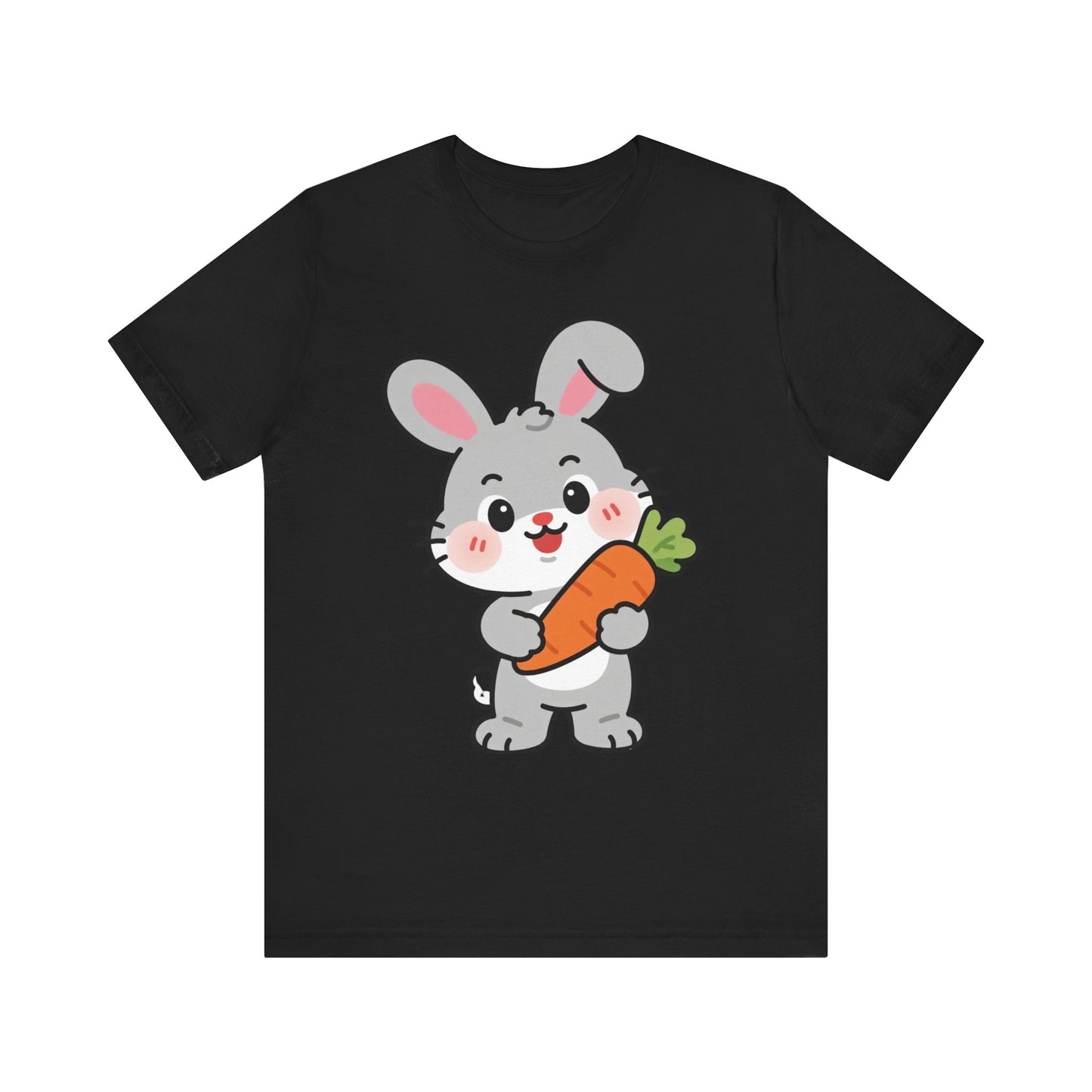 Sweet Bunny & Carrot Graphic Tee – Soft Pastel Rabbit Illustration Shirt