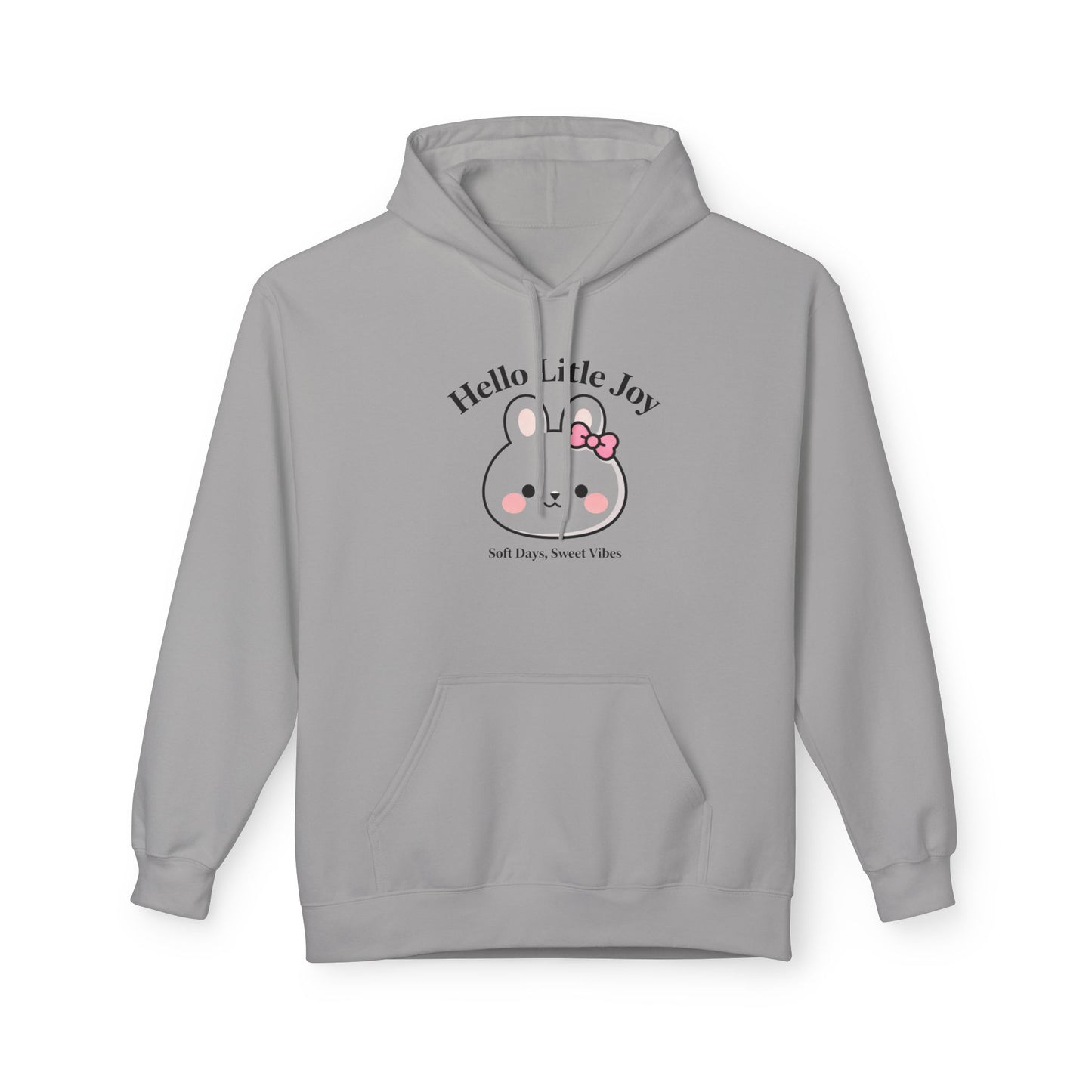 Kawaii Bunny “Hello Little Joy” Hoodie – Cute Rabbit Graphic Cozy Pullover