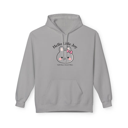 Kawaii Bunny “Hello Little Joy” Hoodie – Cute Rabbit Graphic Cozy Pullover