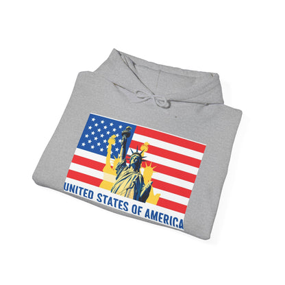 Custom Patriotic USA Flag Hoodie – Unisex Heavy Blend™ Sweatshirt | American Pride | Personalized Gift