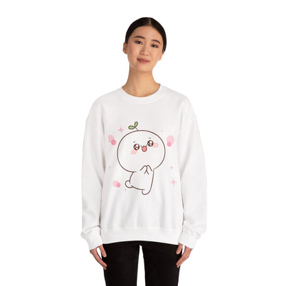 Blushing Peach Kawaii Sweatshirt – Soft Cute Cartoon Crewneck for Cozy Everyday Style