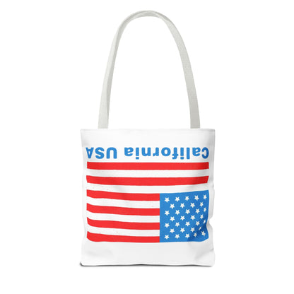 California Bear Pride Tote – Bold USA Flag Canvas Bag for Everyday Carry
