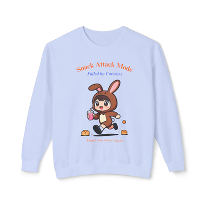 Kawaii Bunny Snack Lover Crewneck – Cute Cartoon Pullover for Cozy Everyday Style