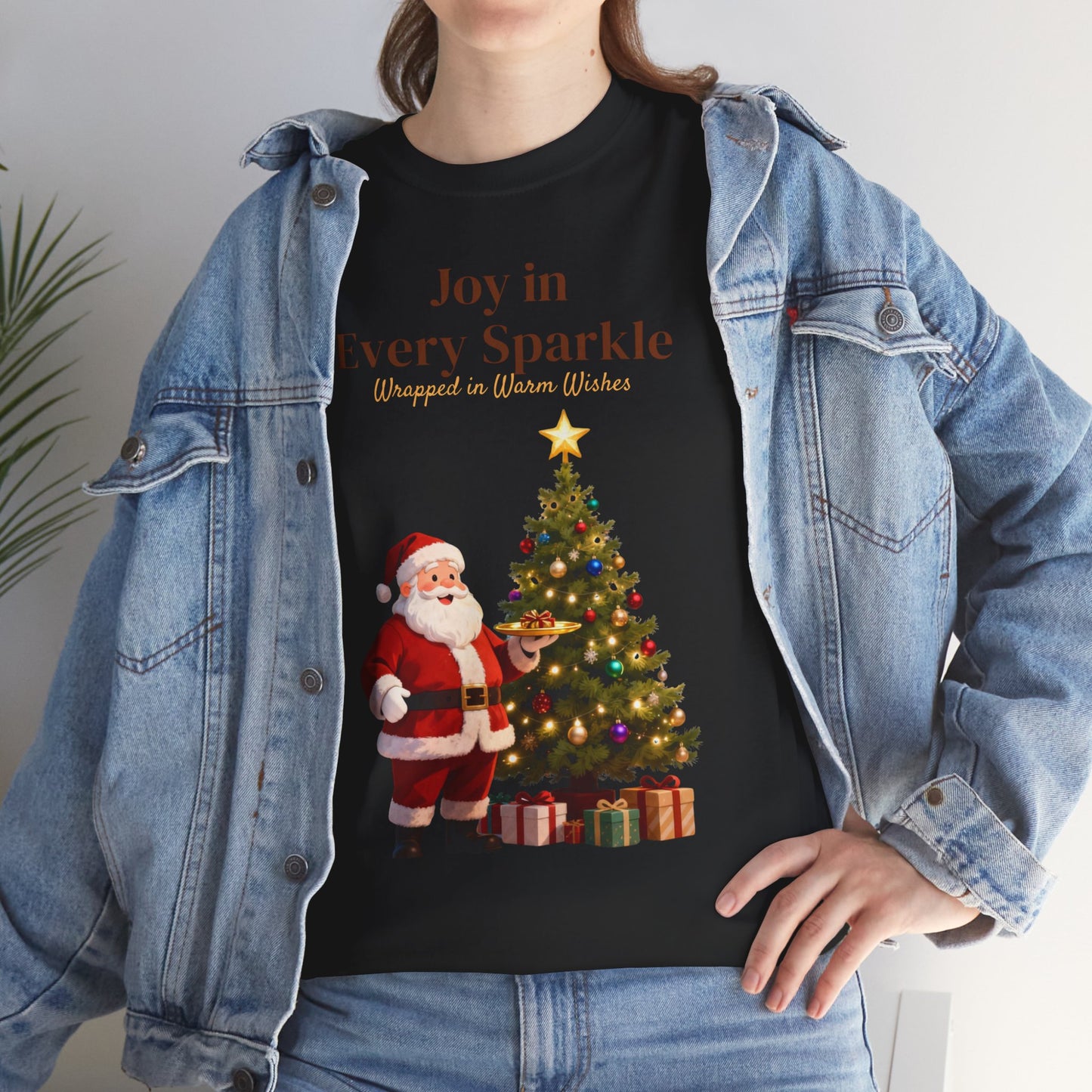 Cozy Santa & Tree Christmas T-Shirt – Festive Holiday Tee for Joyful Winter Days