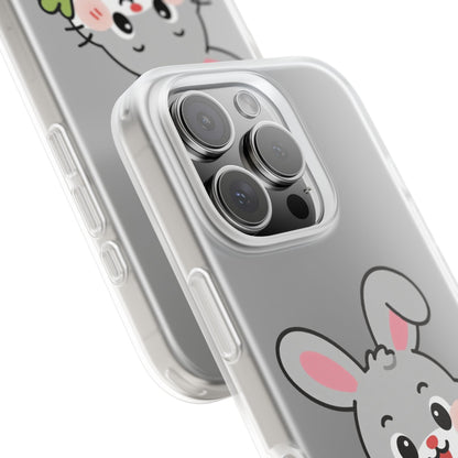 Playful Bunny Holding Carrot Phone Case – Soft, Charming Protective Cover