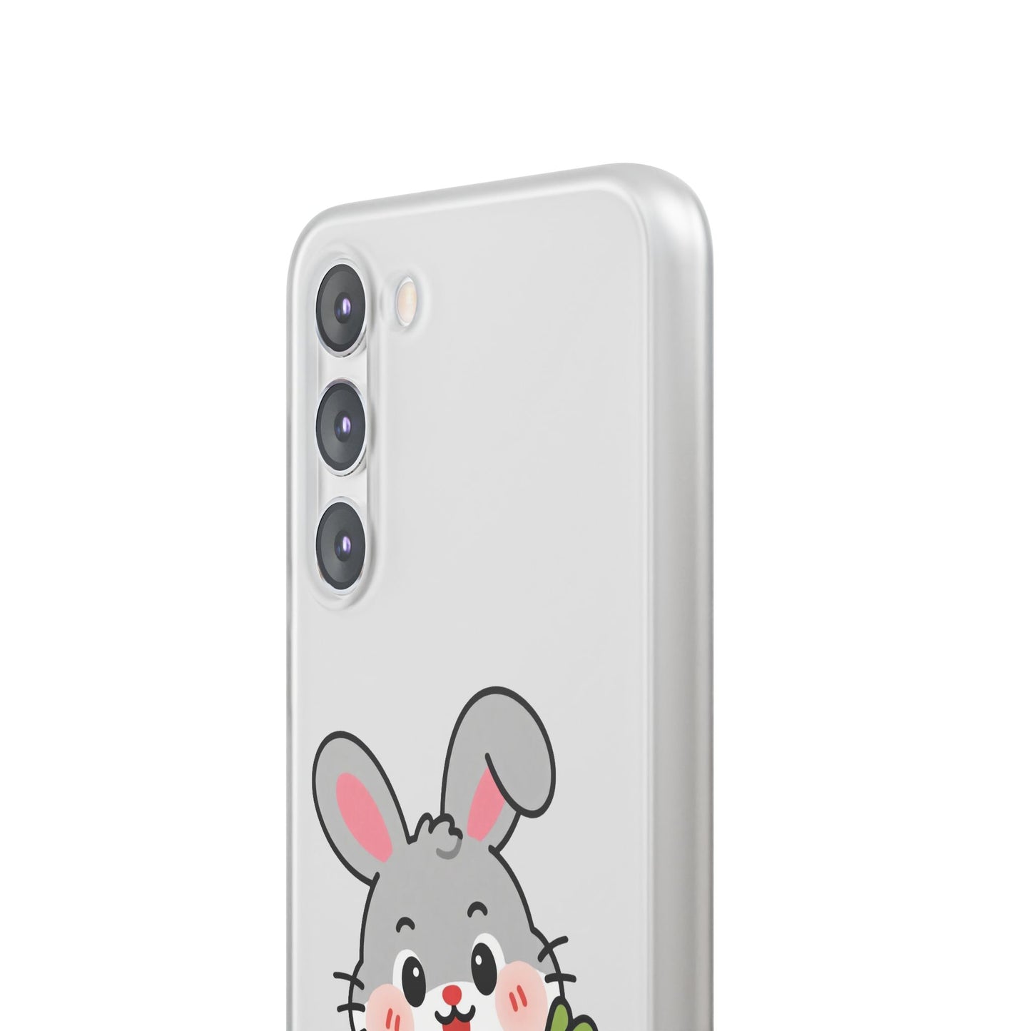 Playful Bunny Holding Carrot Phone Case – Soft, Charming Protective Cover