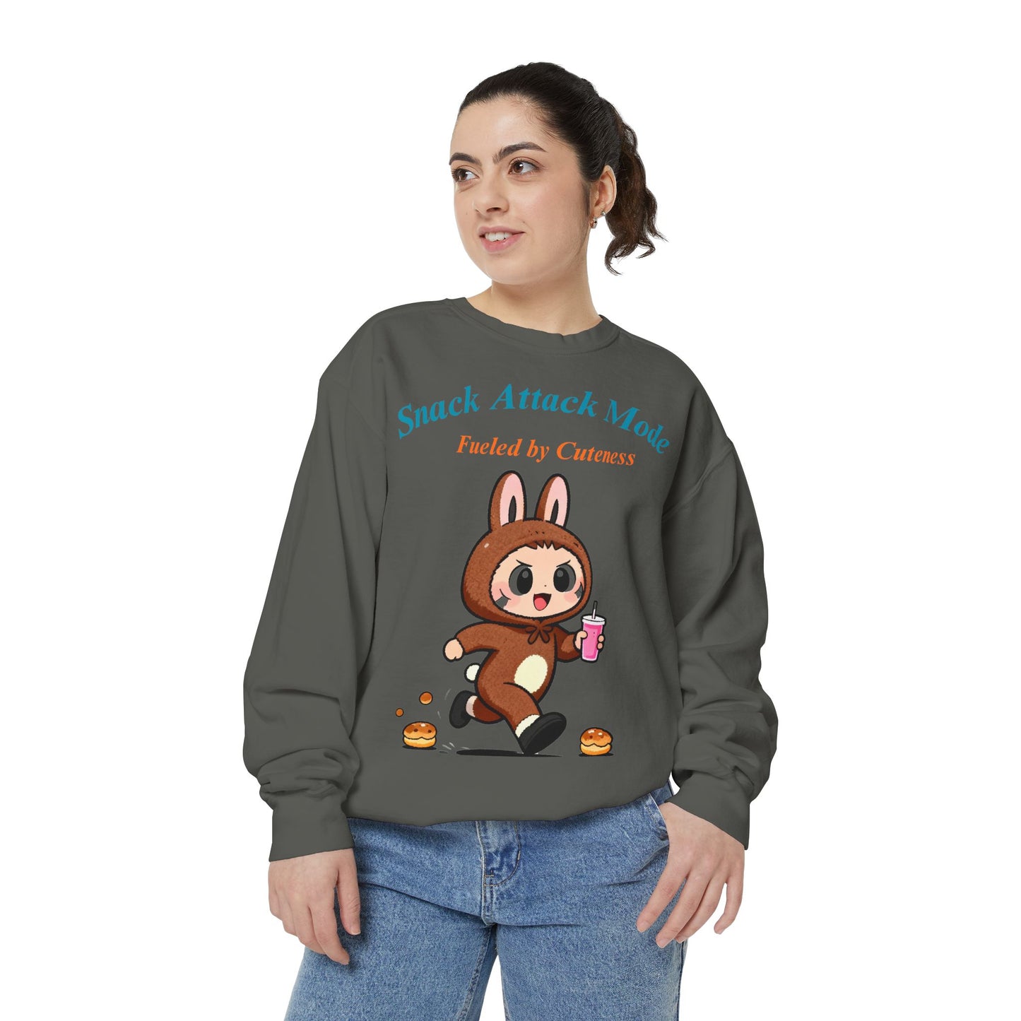 Kawaii Bunny Snack Lover Sweatshirt – Playful Costume Graphic Pullover for Cute Aesthetic Fans