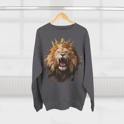Royal King Lion Custom Crewneck Sweatshirt – Personalized Unisex Pullover