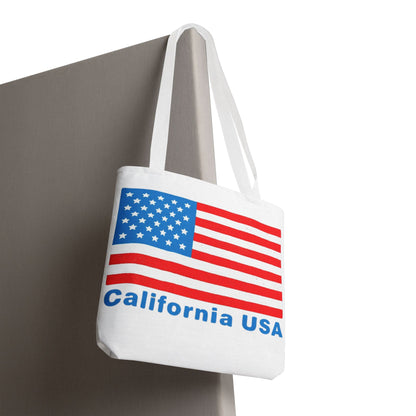 California Bear Pride Tote – Bold USA Flag Canvas Bag for Everyday Carry