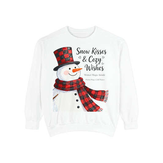Warm Winter Plaid Snowman Sweatshirt – Cozy Holiday Crewneck for Christmas Cheer