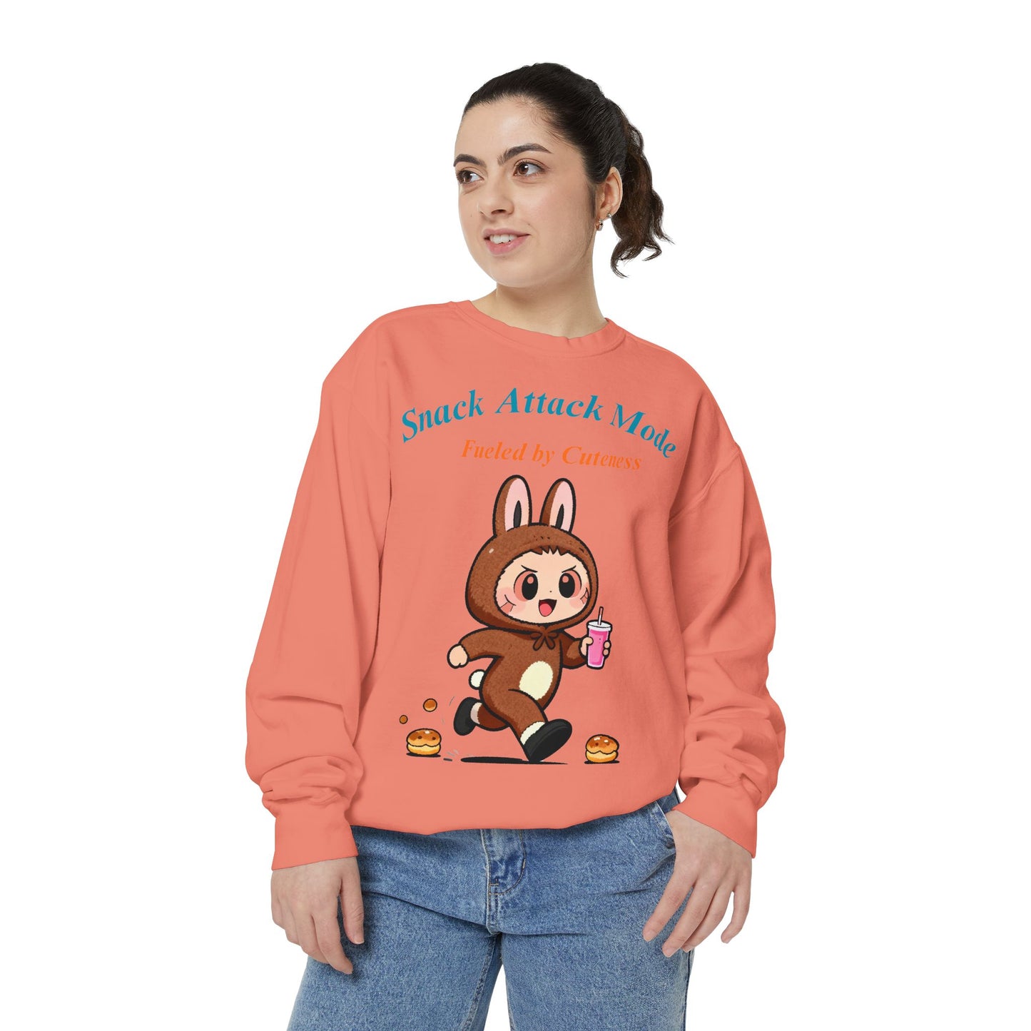 Kawaii Bunny Snack Lover Sweatshirt – Playful Costume Graphic Pullover for Cute Aesthetic Fans