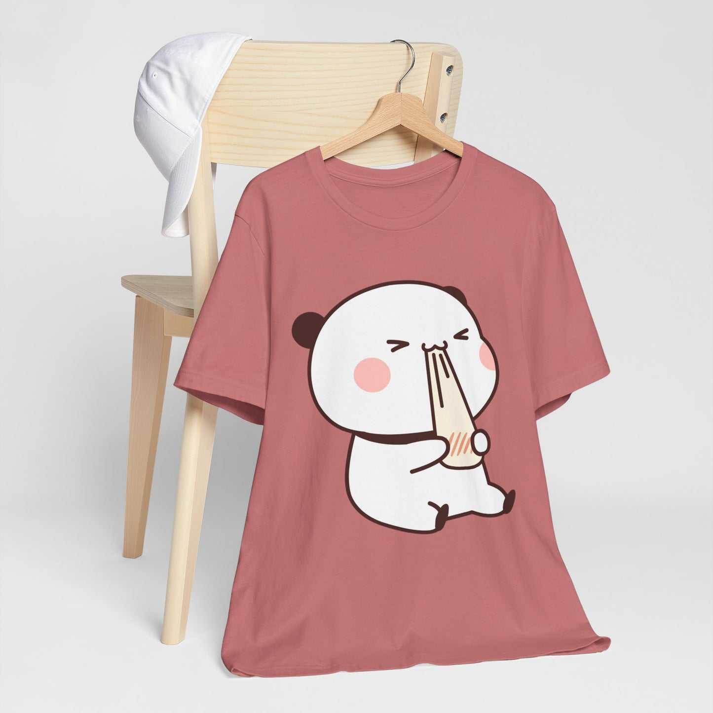 Cute Ramen Panda Tee – Whimsical Noodle Bowl Illustration Shirt