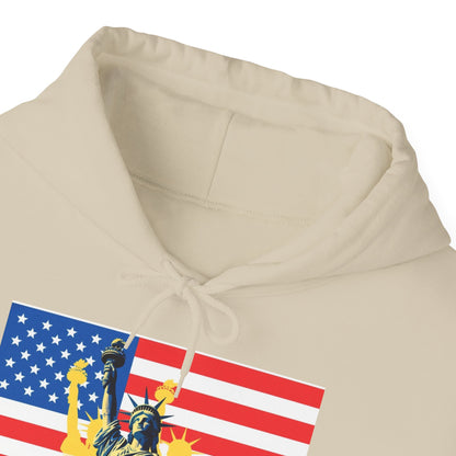 Custom Patriotic USA Flag Hoodie – Unisex Heavy Blend™ Sweatshirt | American Pride | Personalized Gift