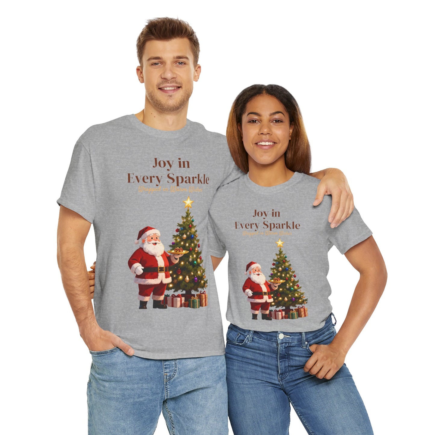 Cozy Santa & Tree Christmas T-Shirt – Festive Holiday Tee for Joyful Winter Days