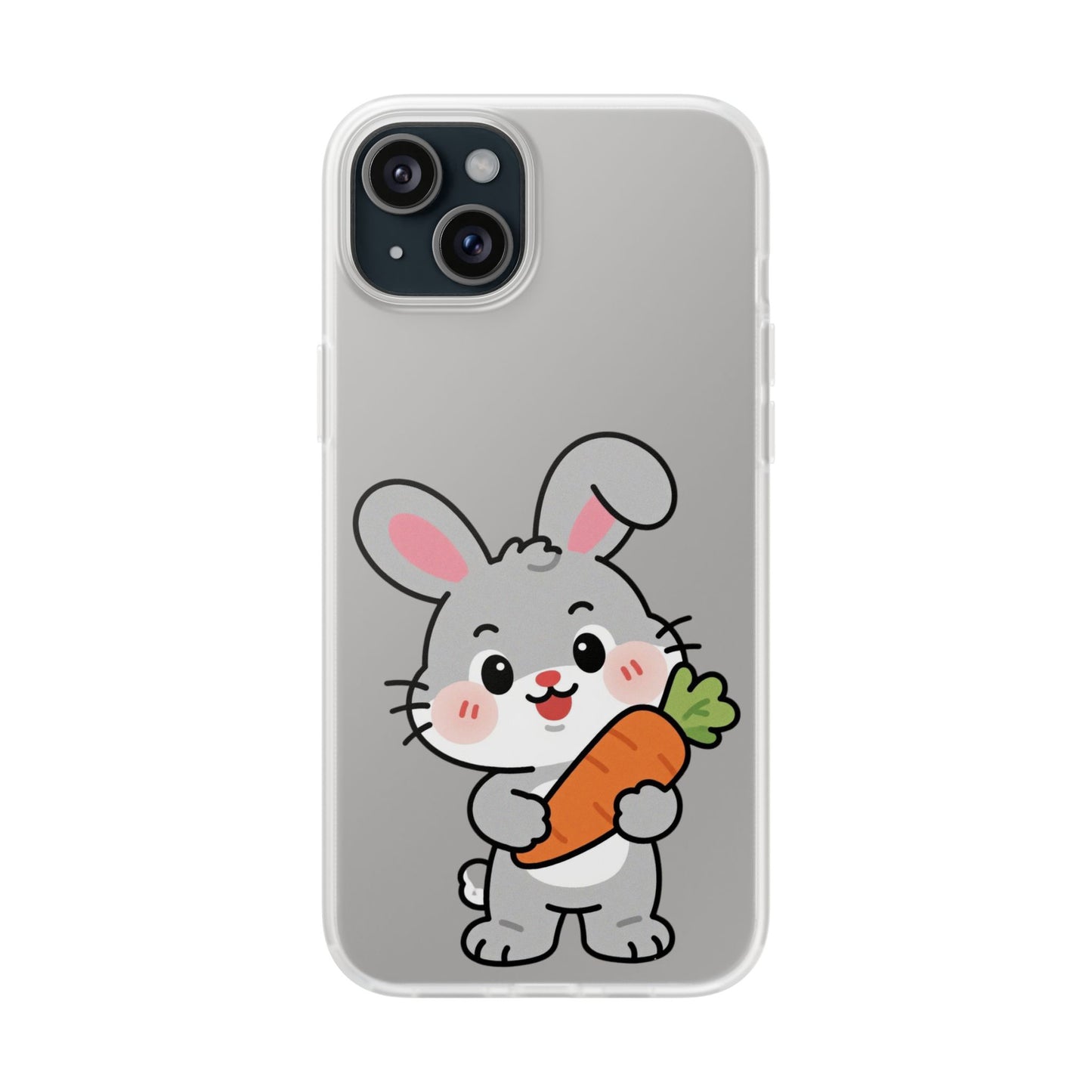 Playful Bunny Holding Carrot Phone Case – Soft, Charming Protective Cover
