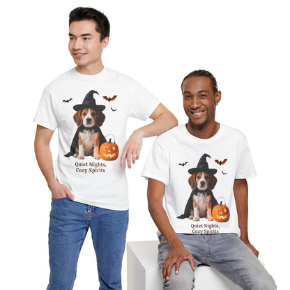 Midnight Pumpkin Glow Pup Tee — Cozy Witch Dog Shirt for Fall & Halloween Lovers