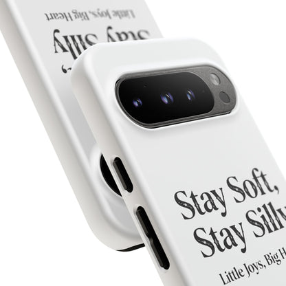 Orange Cat Aesthetic Phone Case – Stay Soft, Stay Silly | Custom Text Available | Little Joys, Big Heart