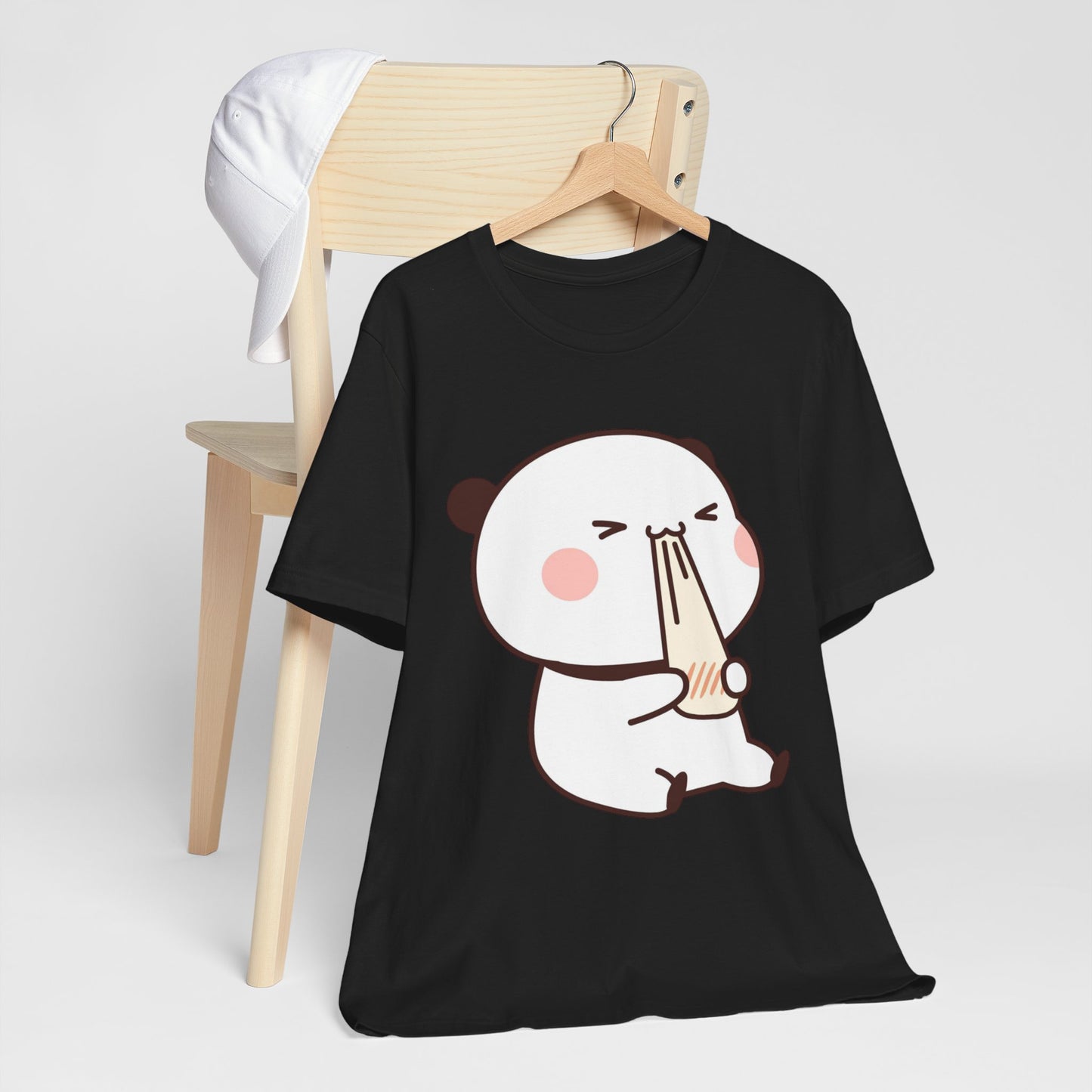 Cute Ramen Panda Tee – Whimsical Noodle Bowl Illustration Shirt