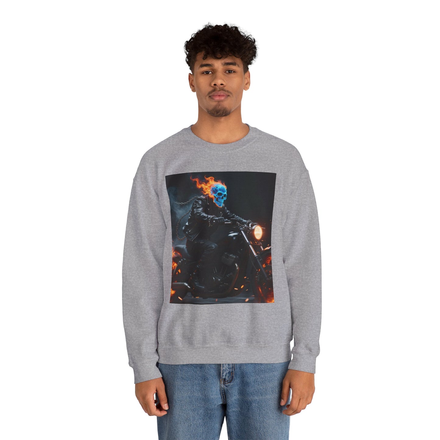 Ghost Rider Fire Skull Sweatshirt – Cool Unisex Biker Style