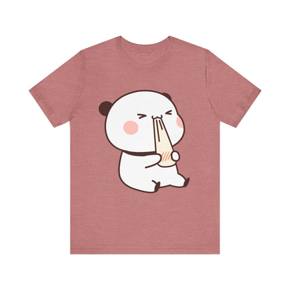 Cute Ramen Panda Tee – Whimsical Noodle Bowl Illustration Shirt